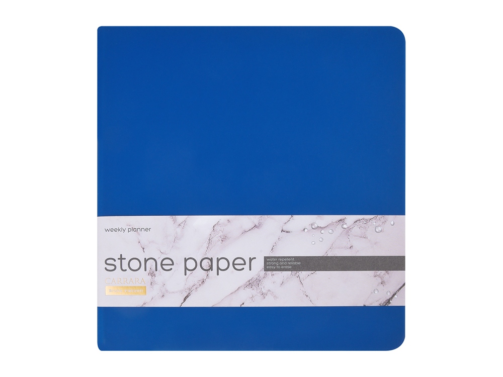 Еженедельник с каменной бумагой А5+ Carrara, синий-1