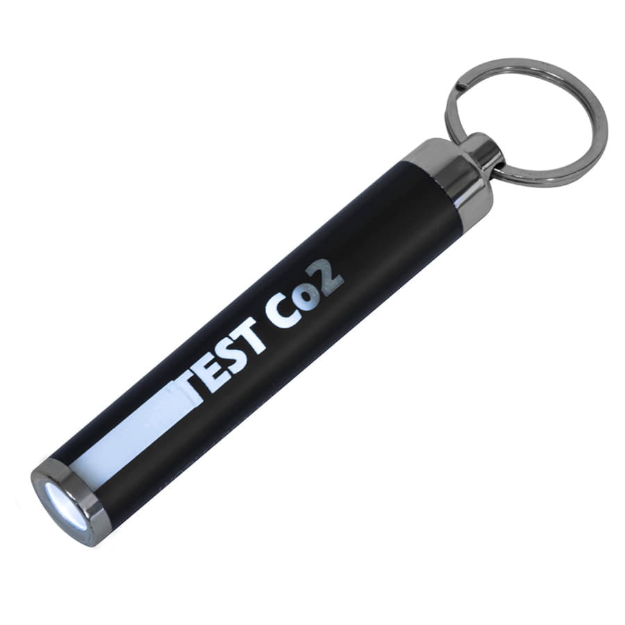 Брелок BIMOX с фонариком, чёрный, пластик,  8,5*d-1,4см, черный-1