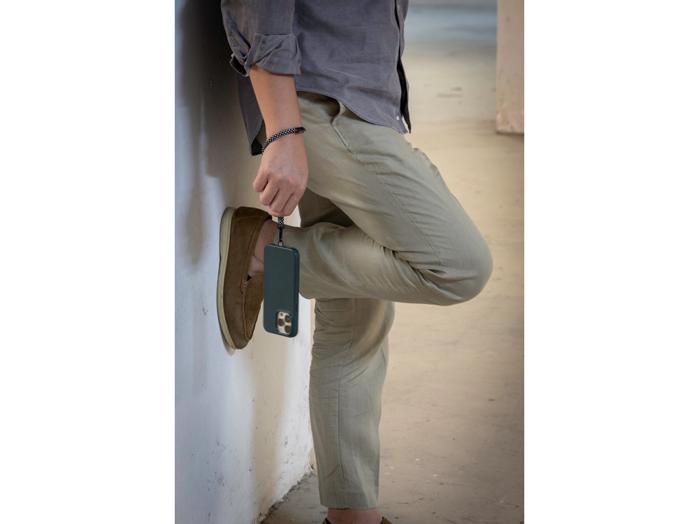 Ремешок-держатель для телефона на запястье Lany Wristband Eco, серый-11