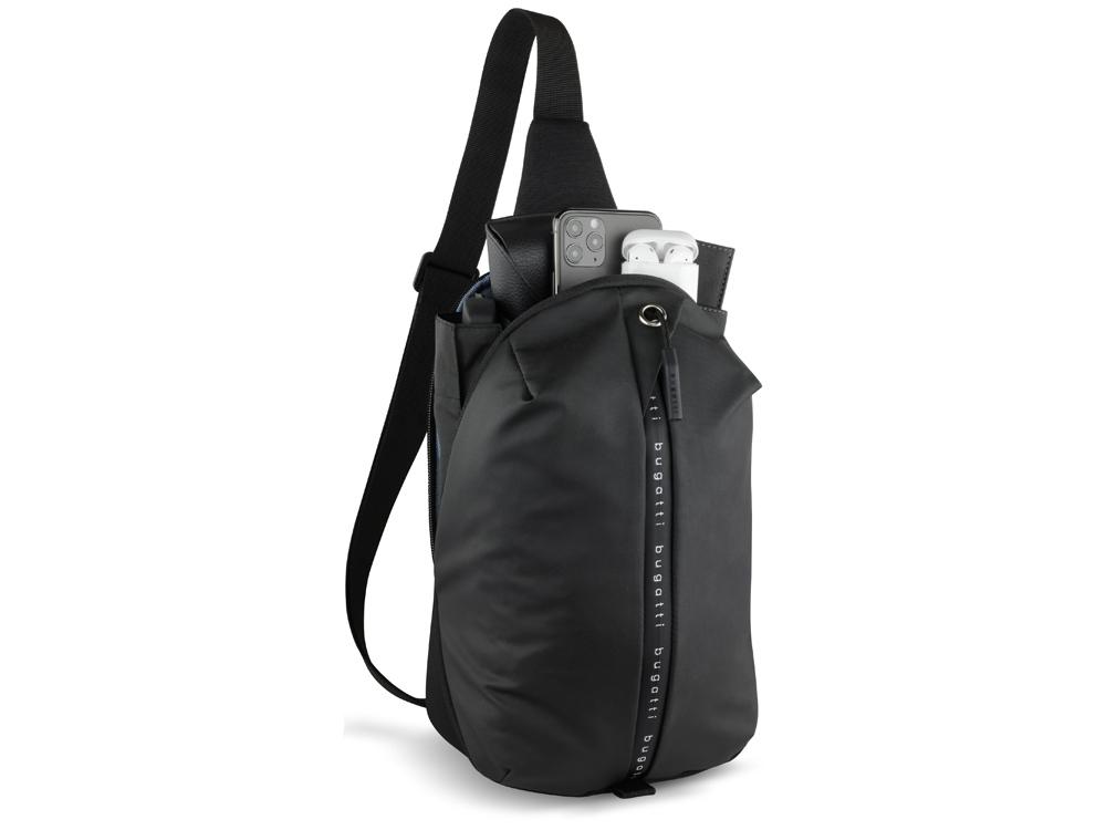 Рюкзак BUGATTI Blanc Delight, чёрный, нейлон RPET600D/тарпаулин/полиэстер, 18х10х31 см, 5 л-3