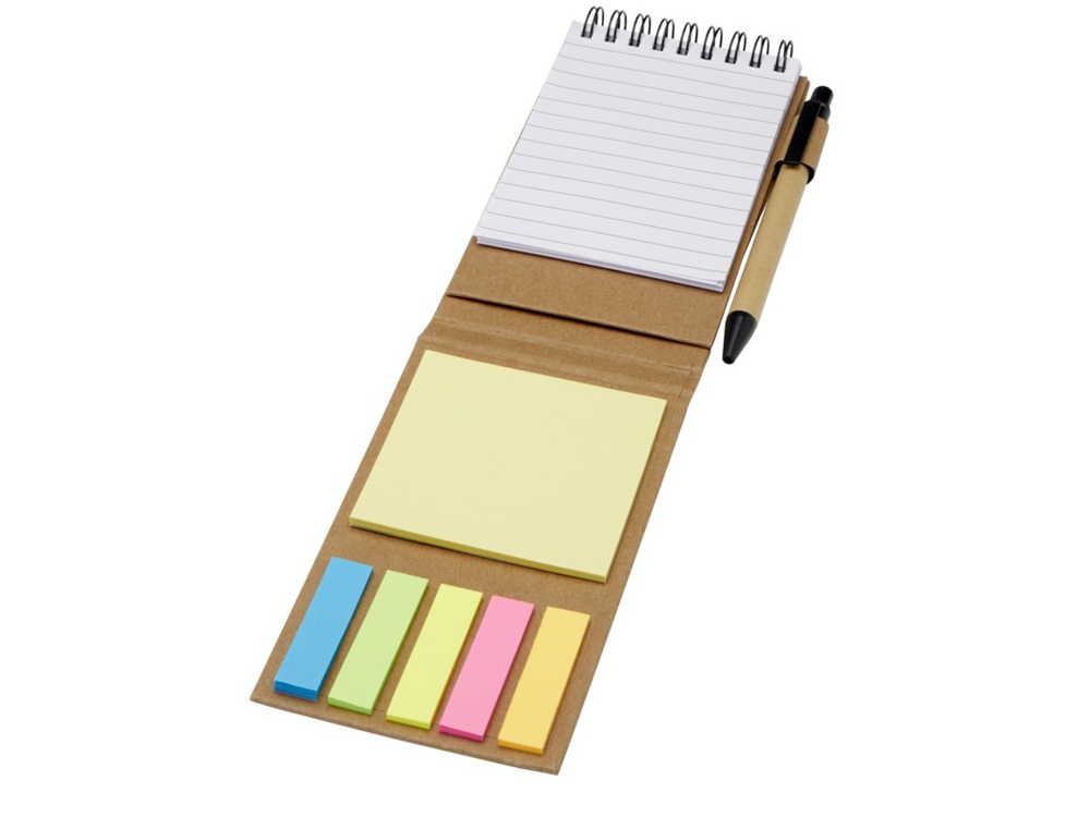Flipper липкий блокнот с шариковой ручкой - Натуральный-0