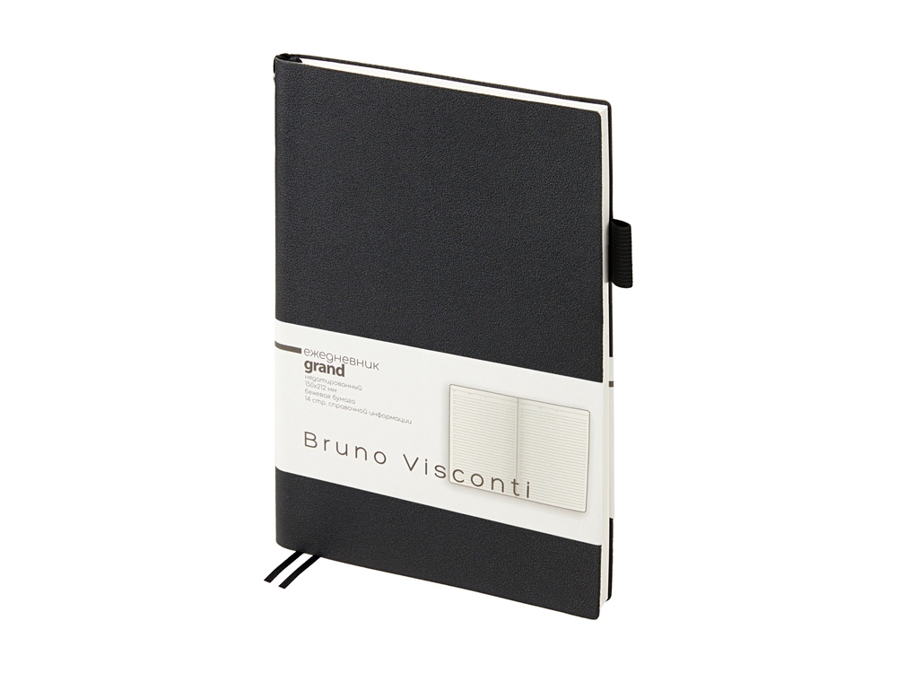 Ежедневник недатированный А5 Grand, черный-0