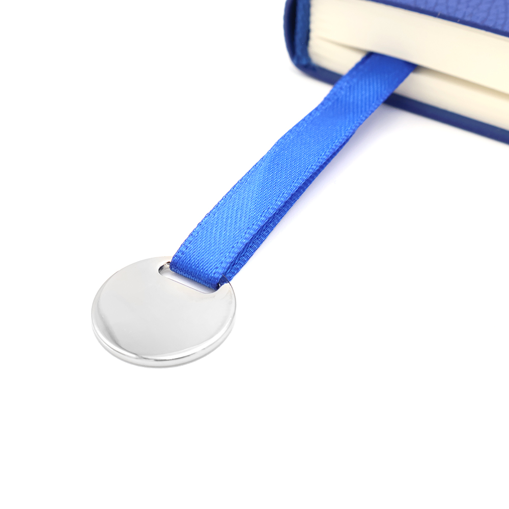 Блокнот A5 Officer в мягком переплёте с металлической биркой, Синий-3