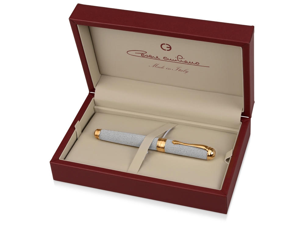 Ручка перьевая Cesare Emiliano в футляре, серебристый-4