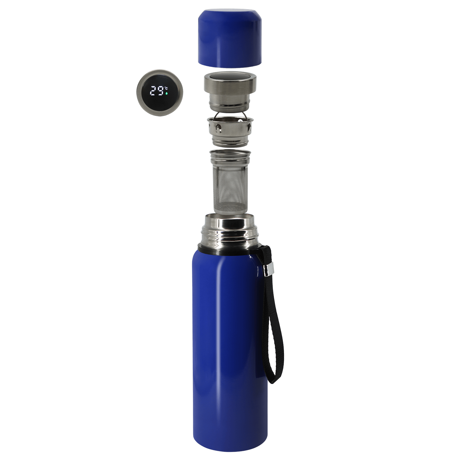 Термос S-travel New с датчиком температуры 600 мл. (синий)-3