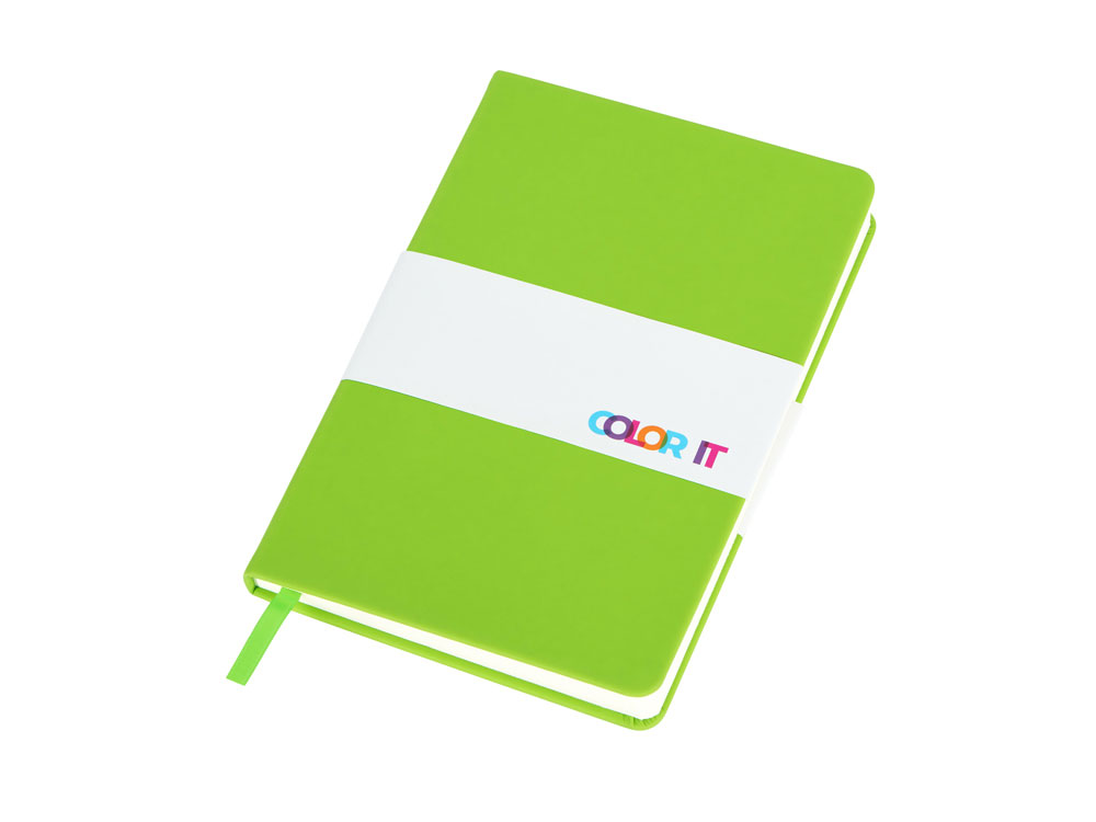 Бизнес-блокнот C2 софт-тач, твердая обложка, 128 листов, зеленое яблоко-5