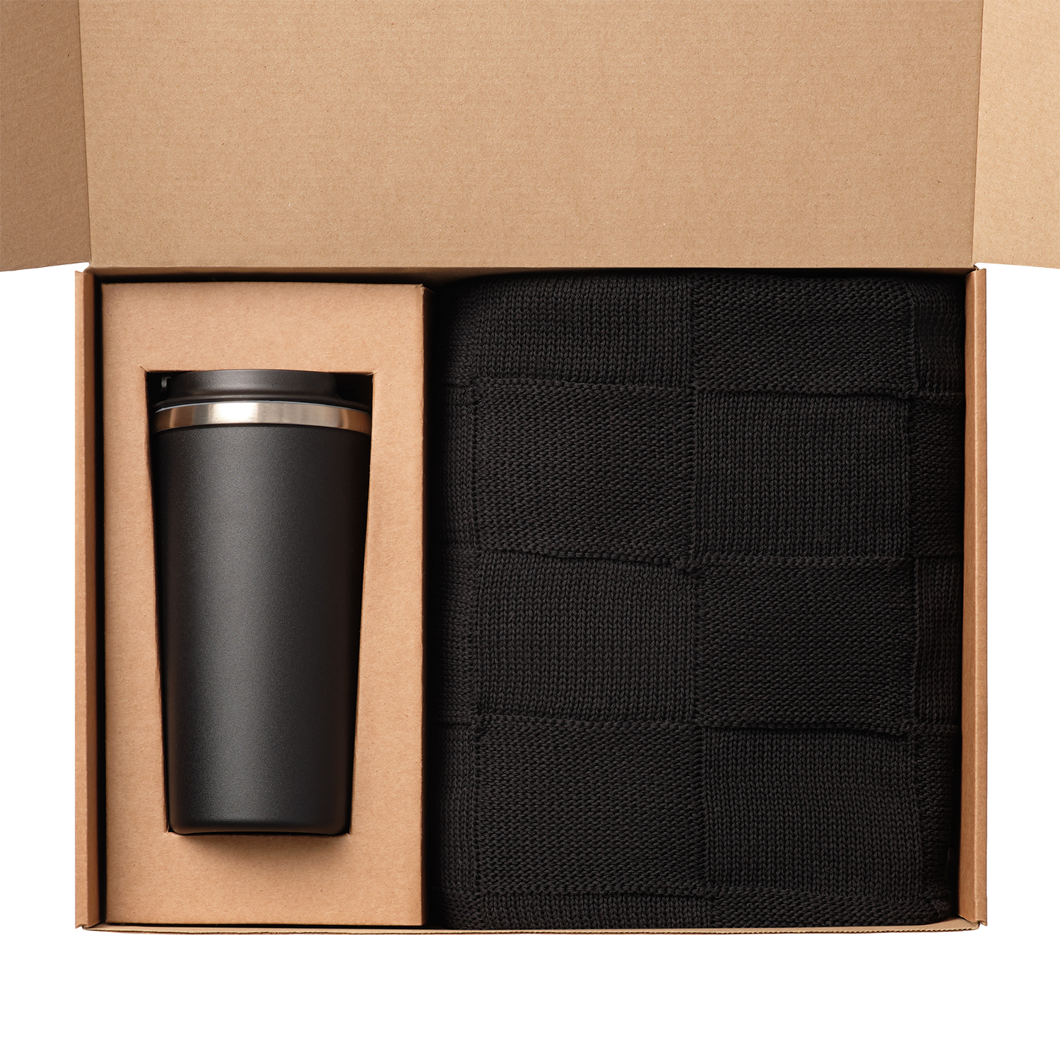 Подарочный набор Palermo, Cella, черный (плед, термокружка)-1