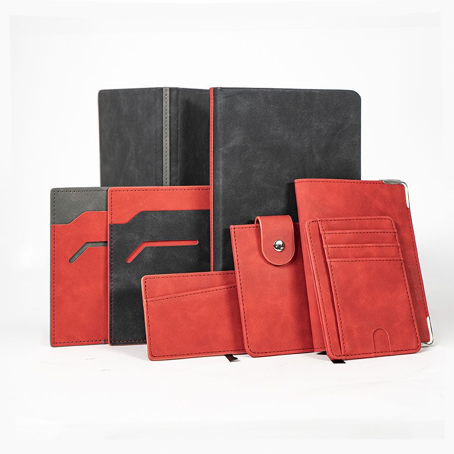 Ежедневник недатированный Muse, черный, формат А5, с декоративной красной полосой, блок в линейку, черный, красный-5