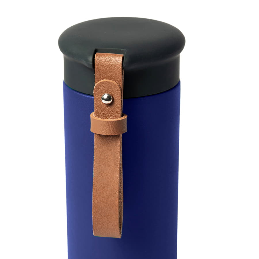 Термос вакуумный STRIPE, 450мл, синий, черный-2