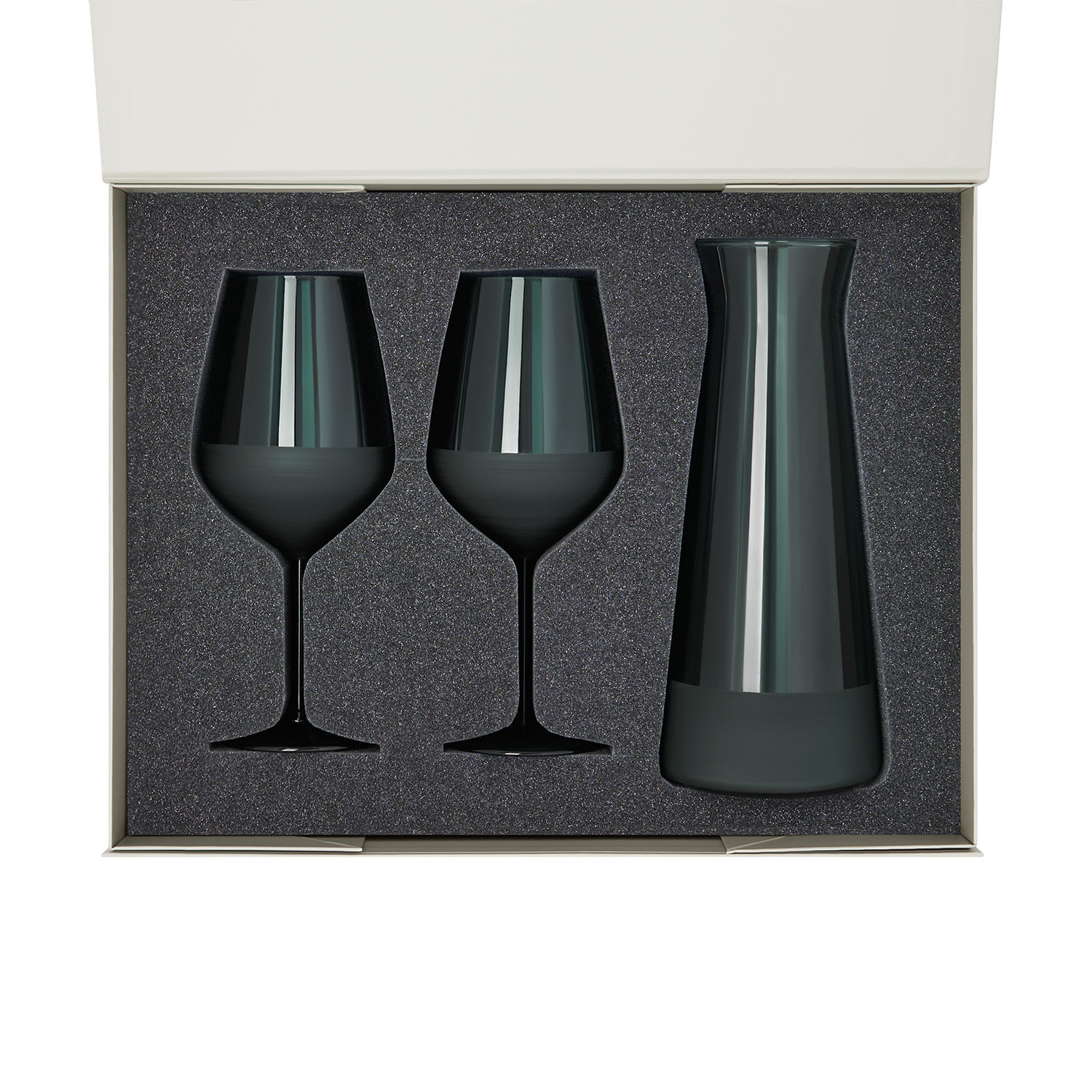 Подарочный набор декантер + 2 бокала для вина Emerald в серой коробке-1