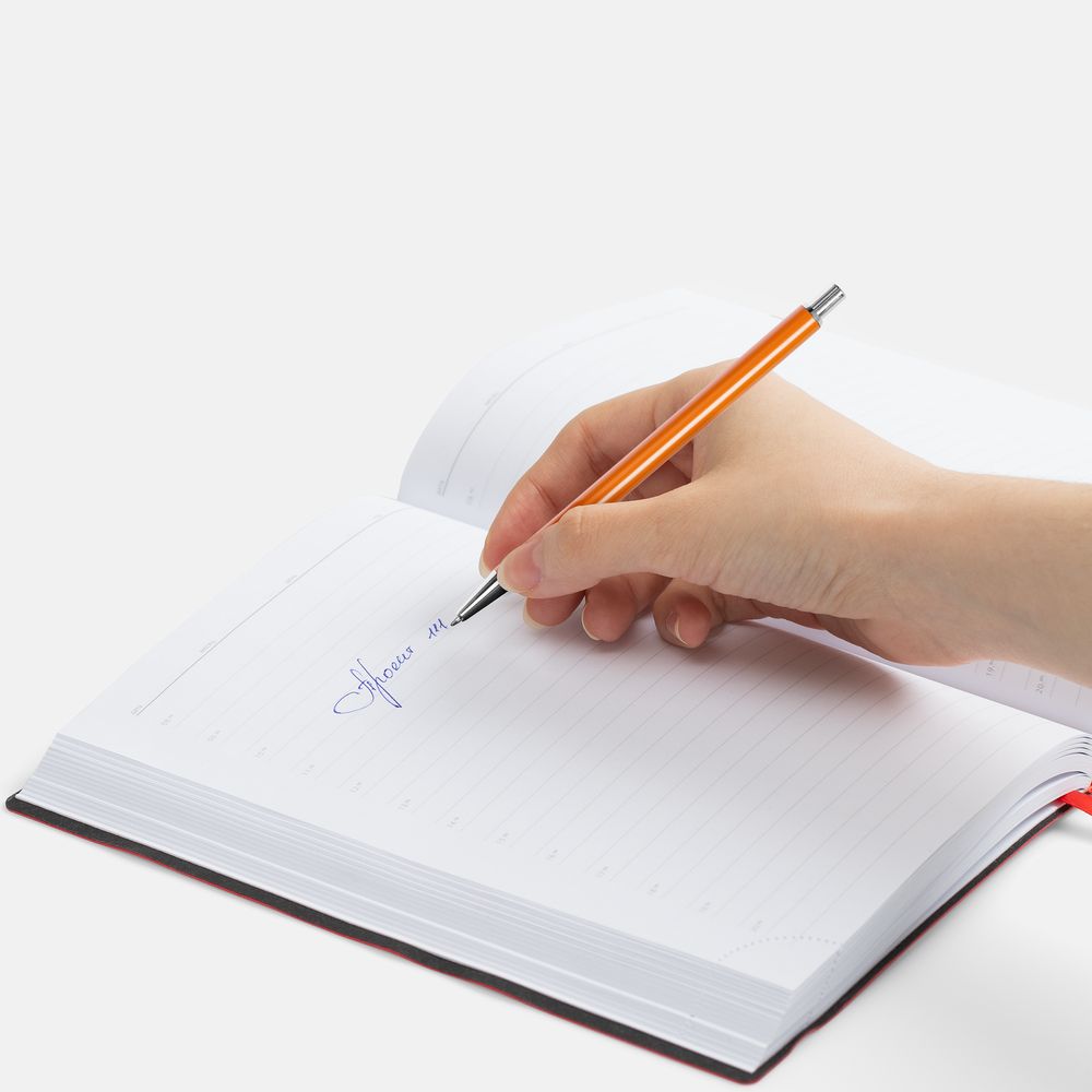 Ручка шариковая Slim Beam, оранжевая-3