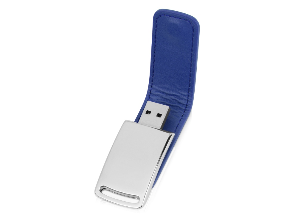 Флеш-карта USB 2.0 16 Gb с магнитным замком Vigo, синий/серебристый-1