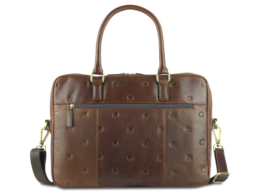 Сумка Mano Don Leon, натуральная кожа в коричневом цвете, 42 х 30 х 11,5 см-1