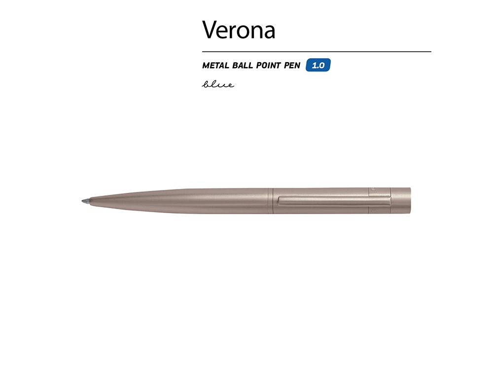 Ручка металлическая шариковая Verona, шампань-1