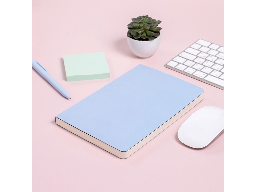 Ежедневник А5 недатированный Megapolis Velvet Flex, зефирный голубой-10