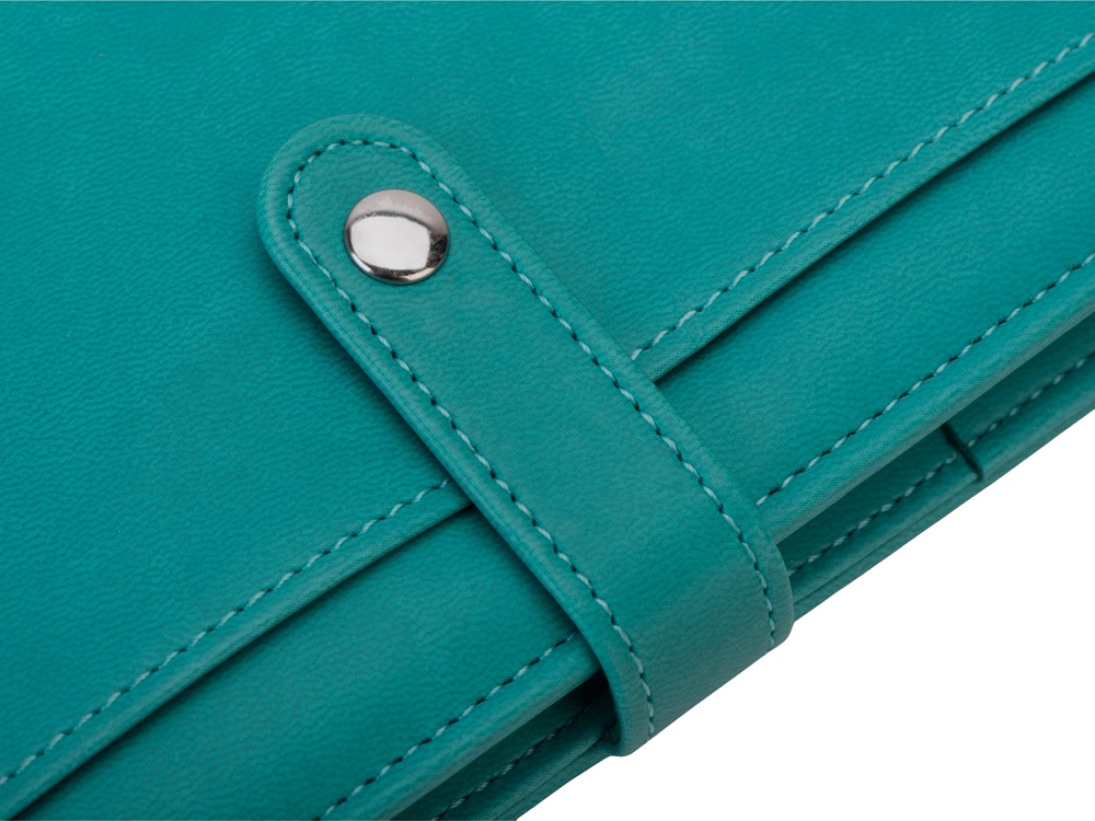 Блокнот-кошелек с сменным блоком А6 Wall Street, 64 листа, бирюзовый-6