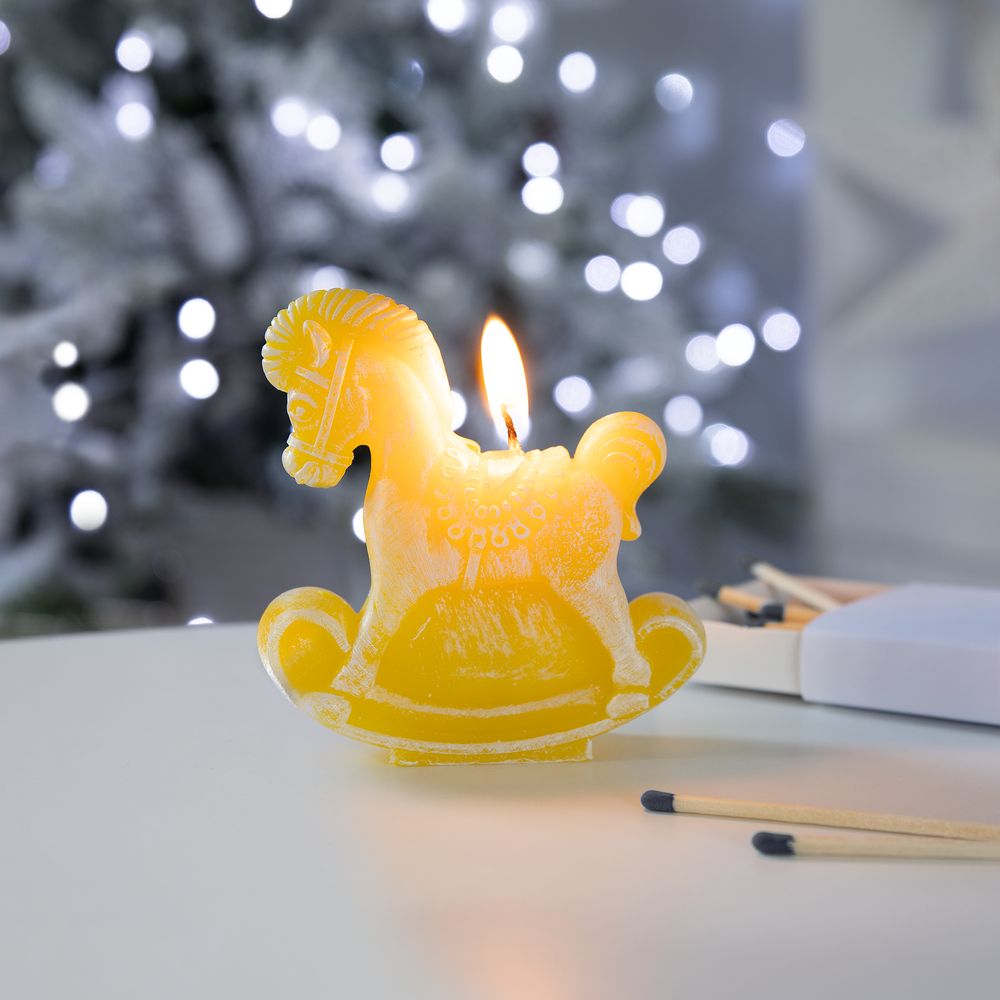 Свеча фигурная «Лошадка-качалка», желтая-2