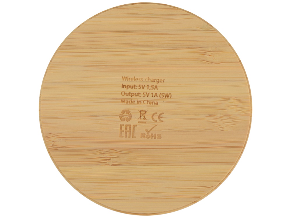 Беспроводное зарядное устройство из бамбука Cap, натуральный-3