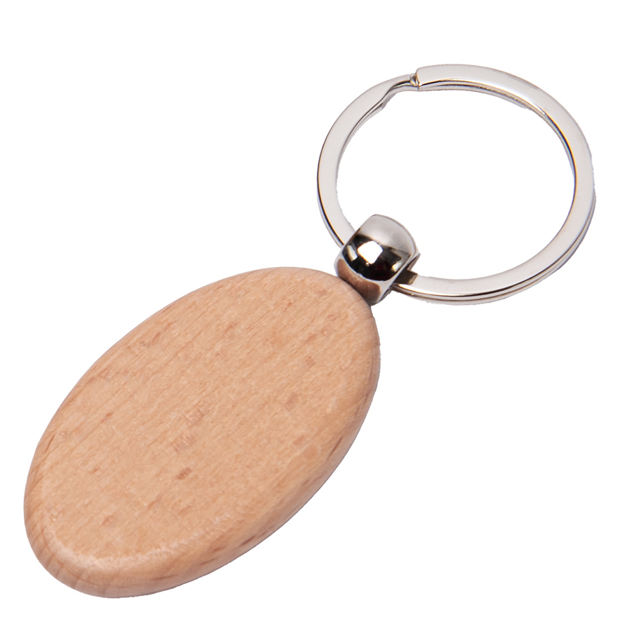 Брелок TIMBER OVAL; 5,2 x 3,2 см; дерево, бежевый-0