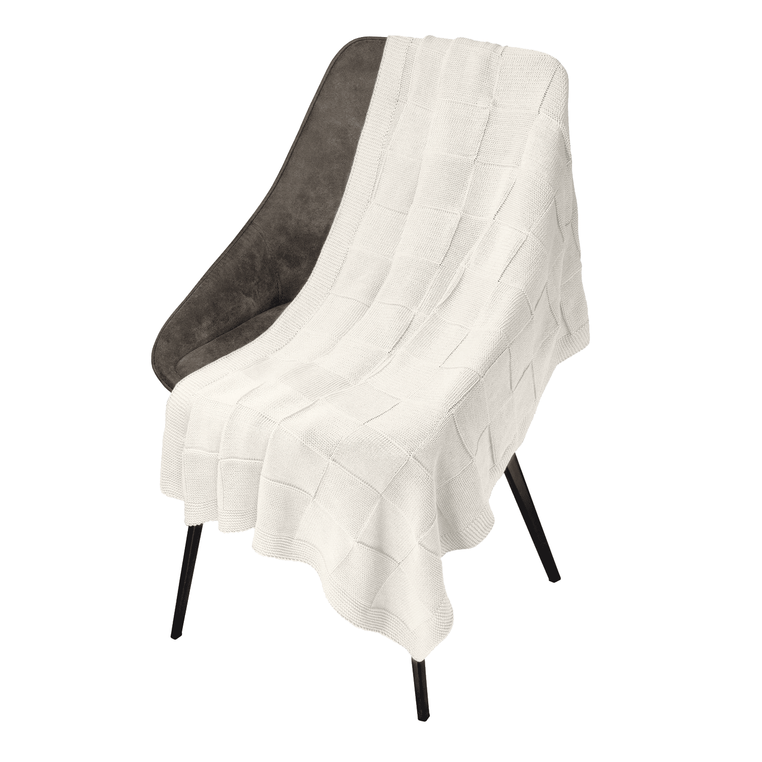 Плед Cella вязаный, бежевый (без подарочной коробки)-0