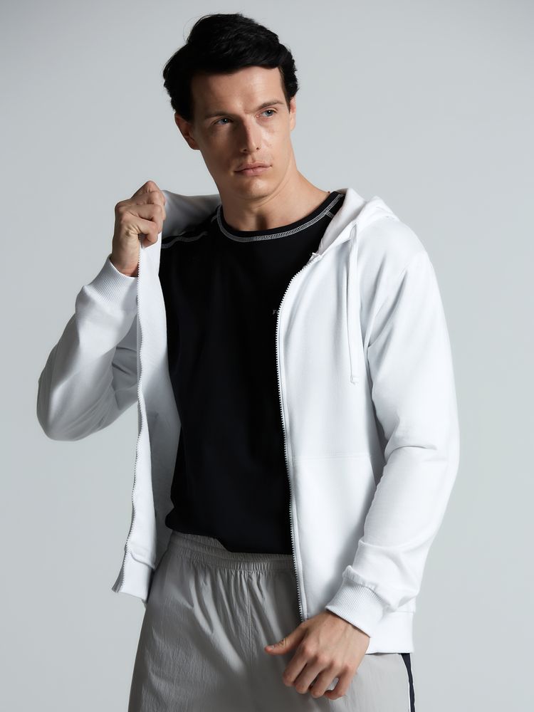 Толстовка на молнии с капюшоном Siverga 2.0, белая-5