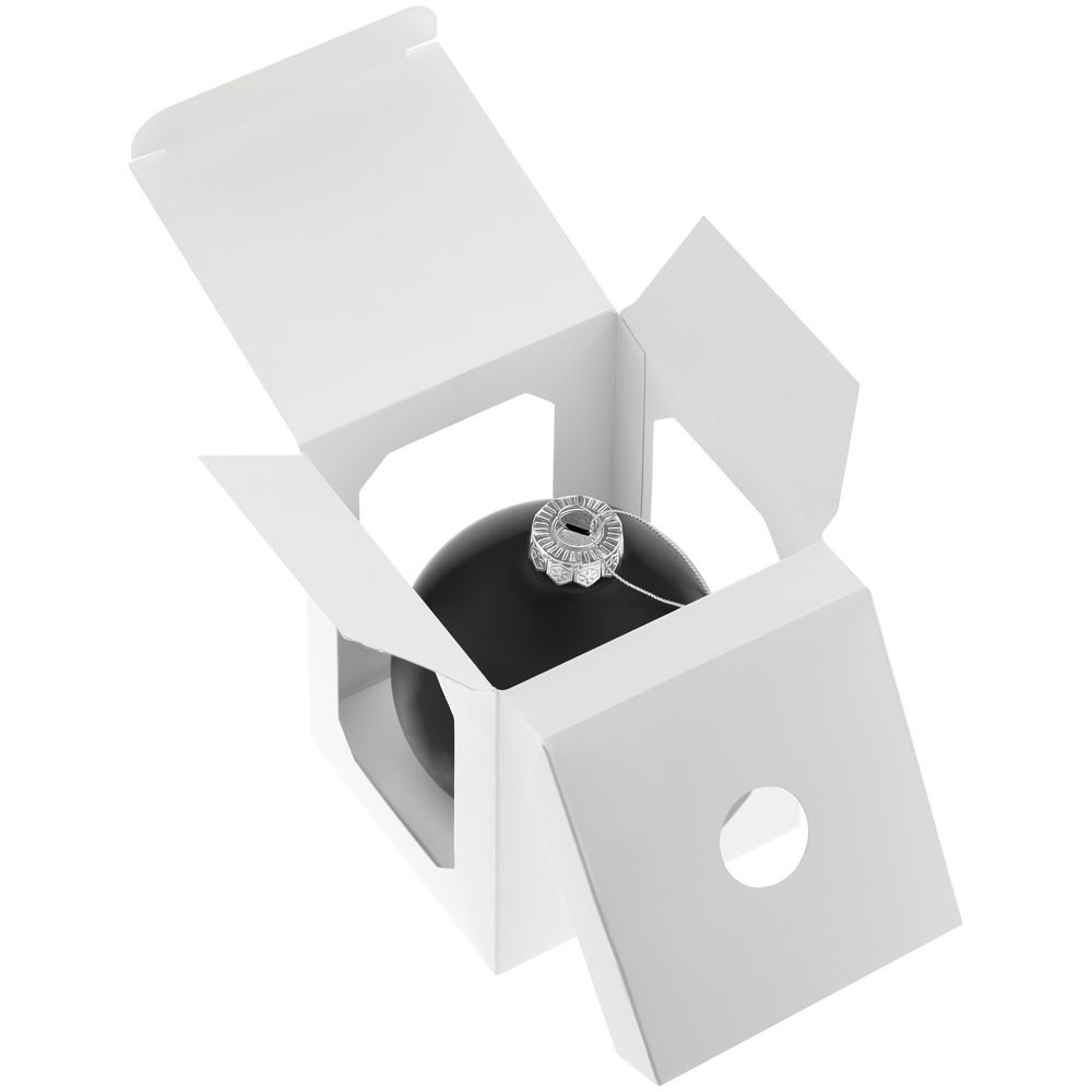 Елочный шар Finery Matt, 10 см, матовый черный-5