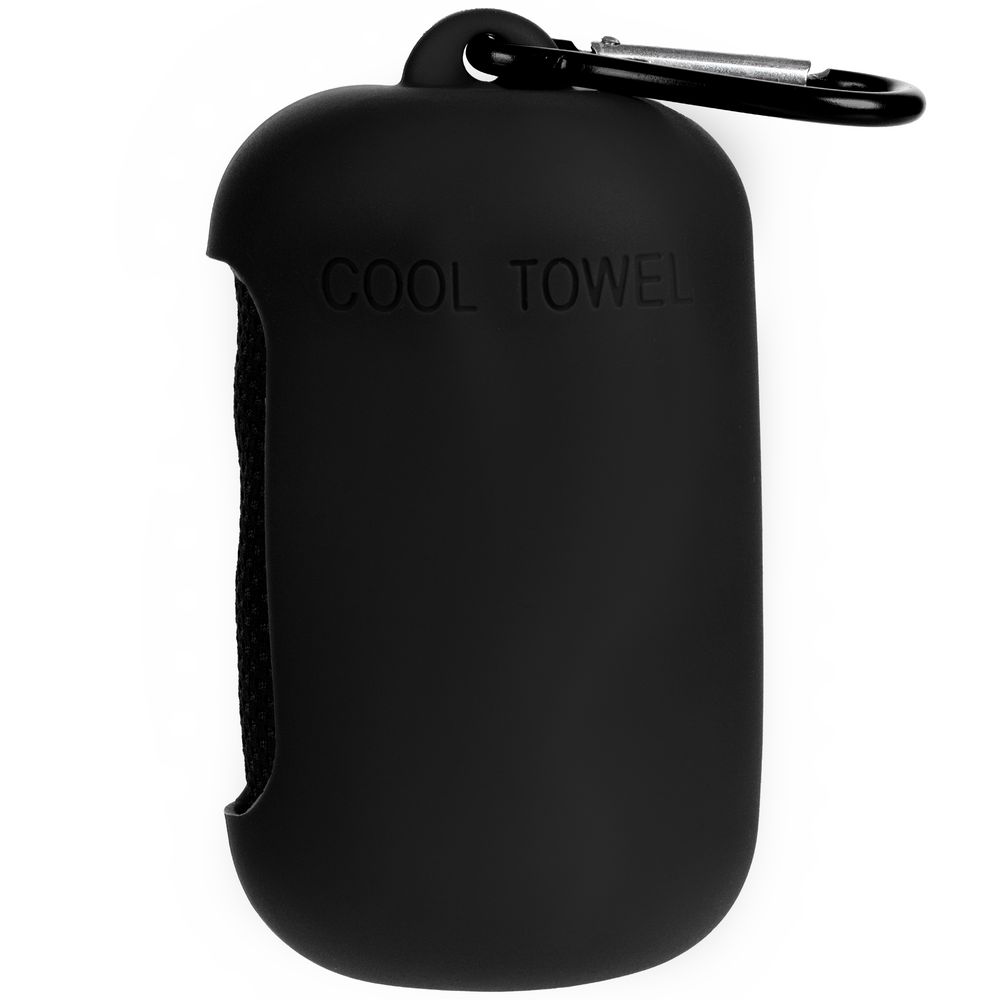 Охлаждающее полотенце Narvik в силиконовом чехле, черное-1