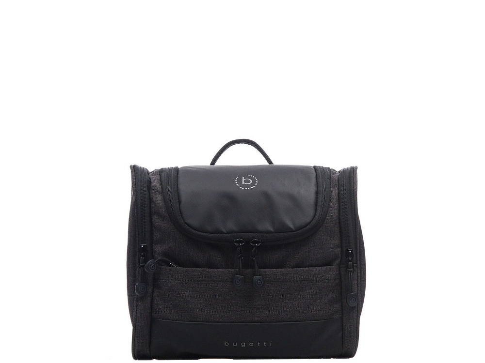 Несессер дорожный BUGATTI Universum, графитовый, полиэстер меланж/тарпаулин, 23,5х12х22,5 см, 7 л-1