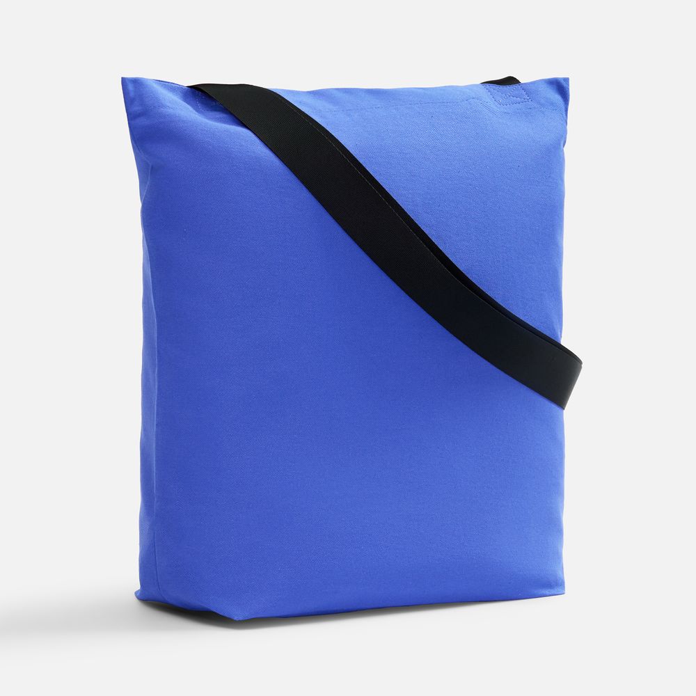 Шопер B5, синий с широкими черными ручками-0