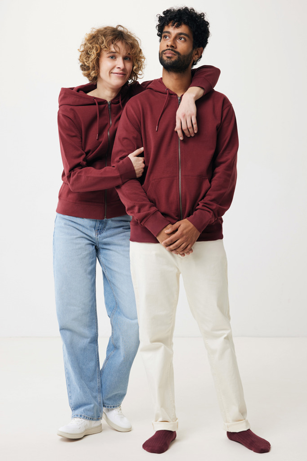 Худи на молнии Iqoniq Abisko из переработанного хлопка, унисекс, 340 г/м²-15