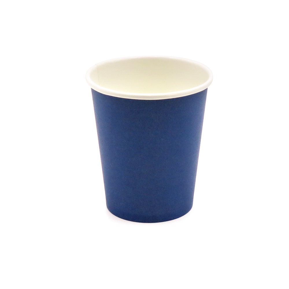 Бумажный стакан 8 унций, Синий - снаружи, белый внутри-0