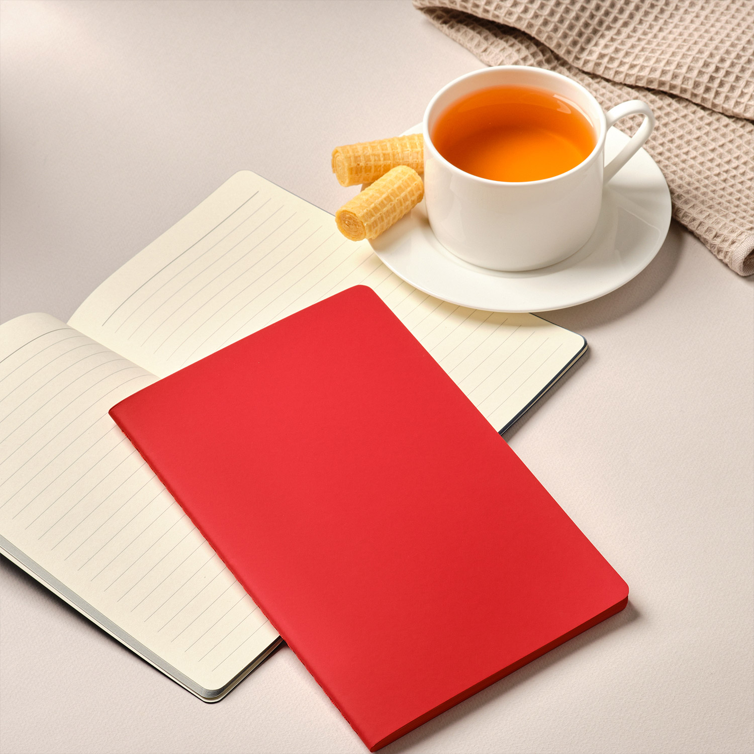 Блокнот Alpha slim, красный-12