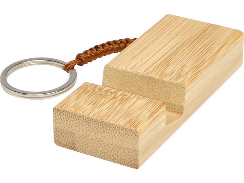 Bosona бамбуковый держатель для мобильного телефона с брелком, натуральный-2