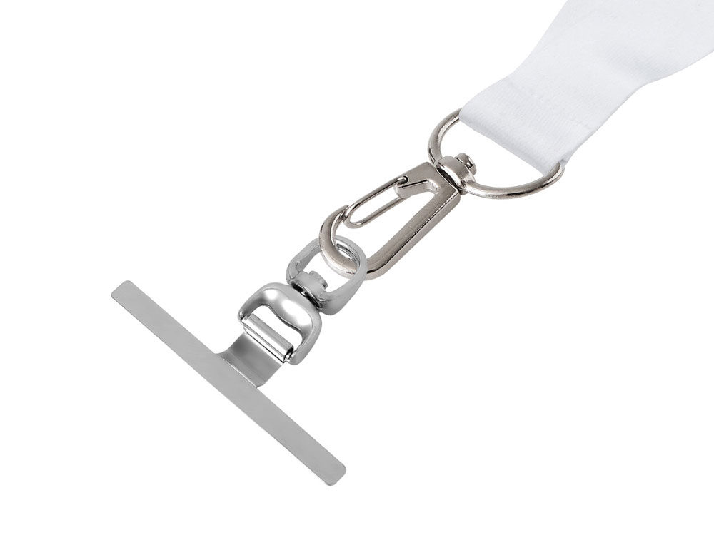 Ланъярд 2 см под сублимацию с трендовым карабином, замком обрыва и металлическим держателем для телефона, серебристый-3