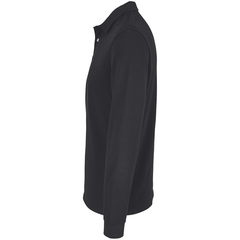 Рубашка поло унисекс с длинным рукавом Pacific LSL, черная-3