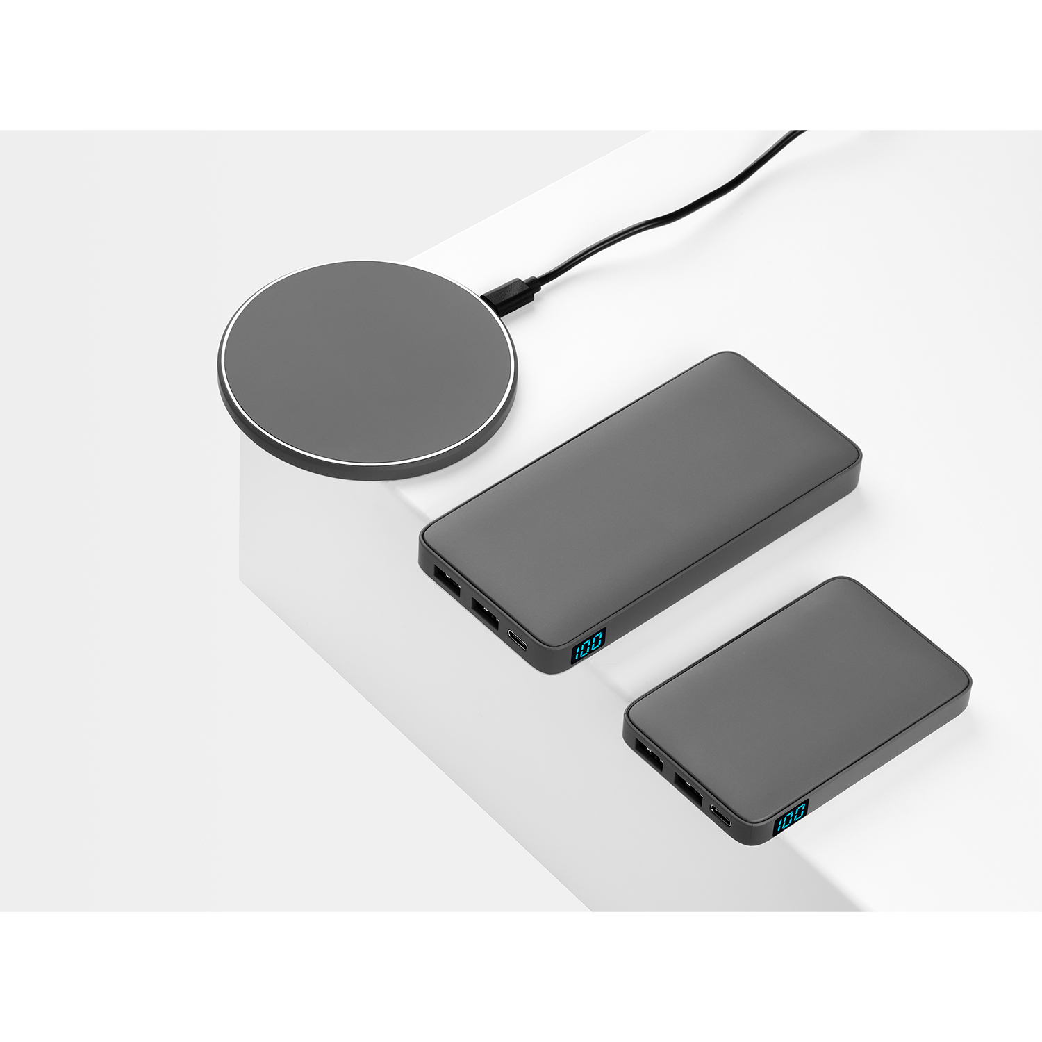 Внешний аккумулятор с подсветкой Анкор (Ancor) 5000 mAh, серый-9