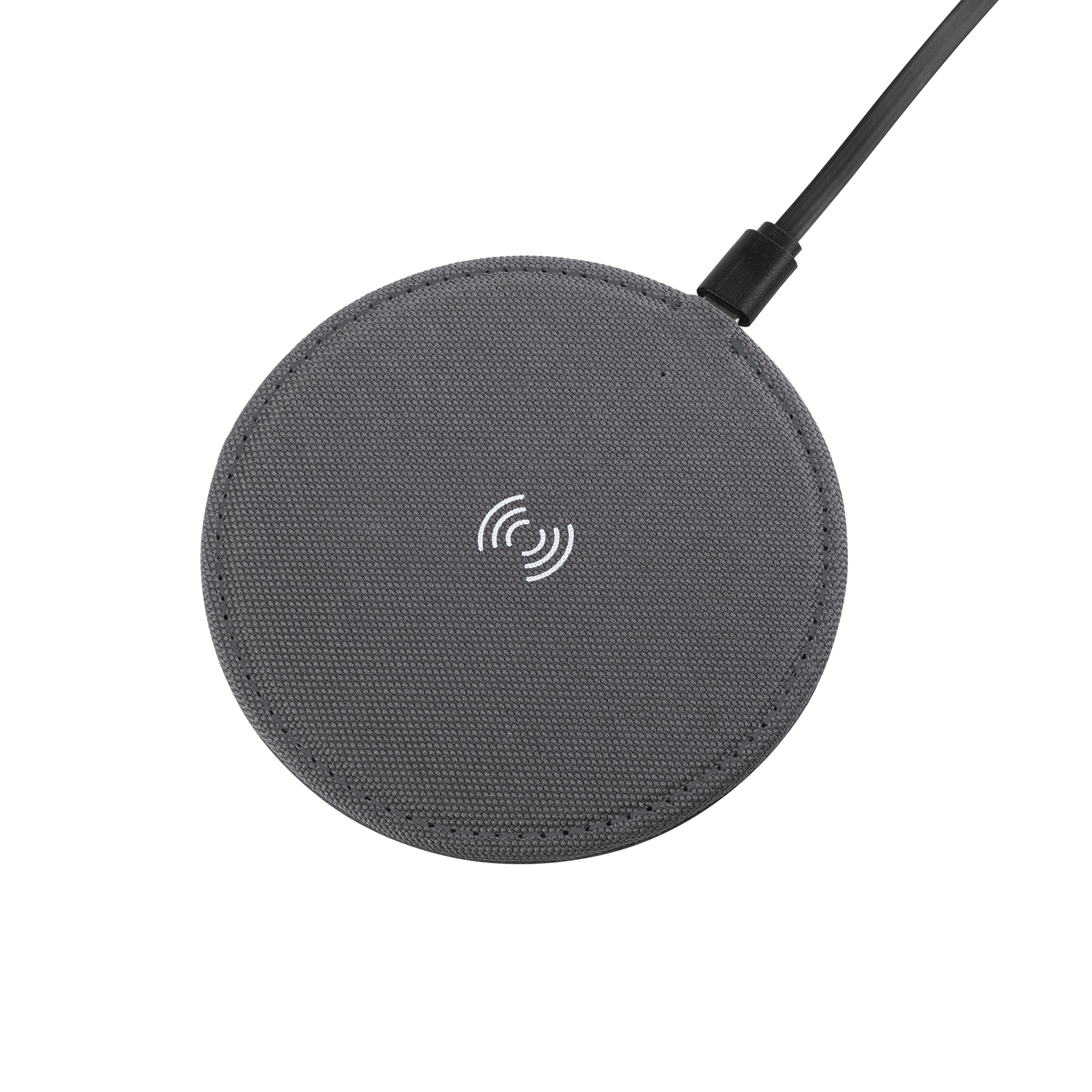 Настольное беспроводное зарядное устройство "Cool Gray", переработанный пластик (RPET)-0