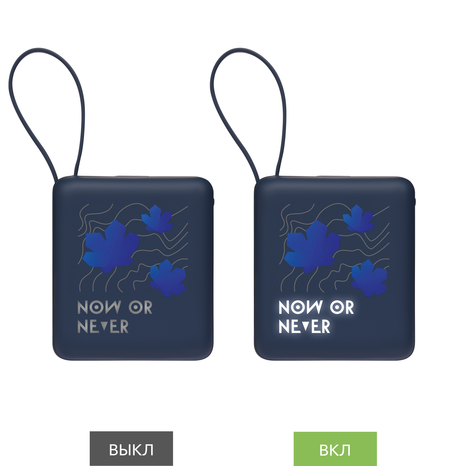 Внешний аккумулятор с подсветкой Ritter PD 10000mAh с функцией беспроводной зарядки 15W, синий-11