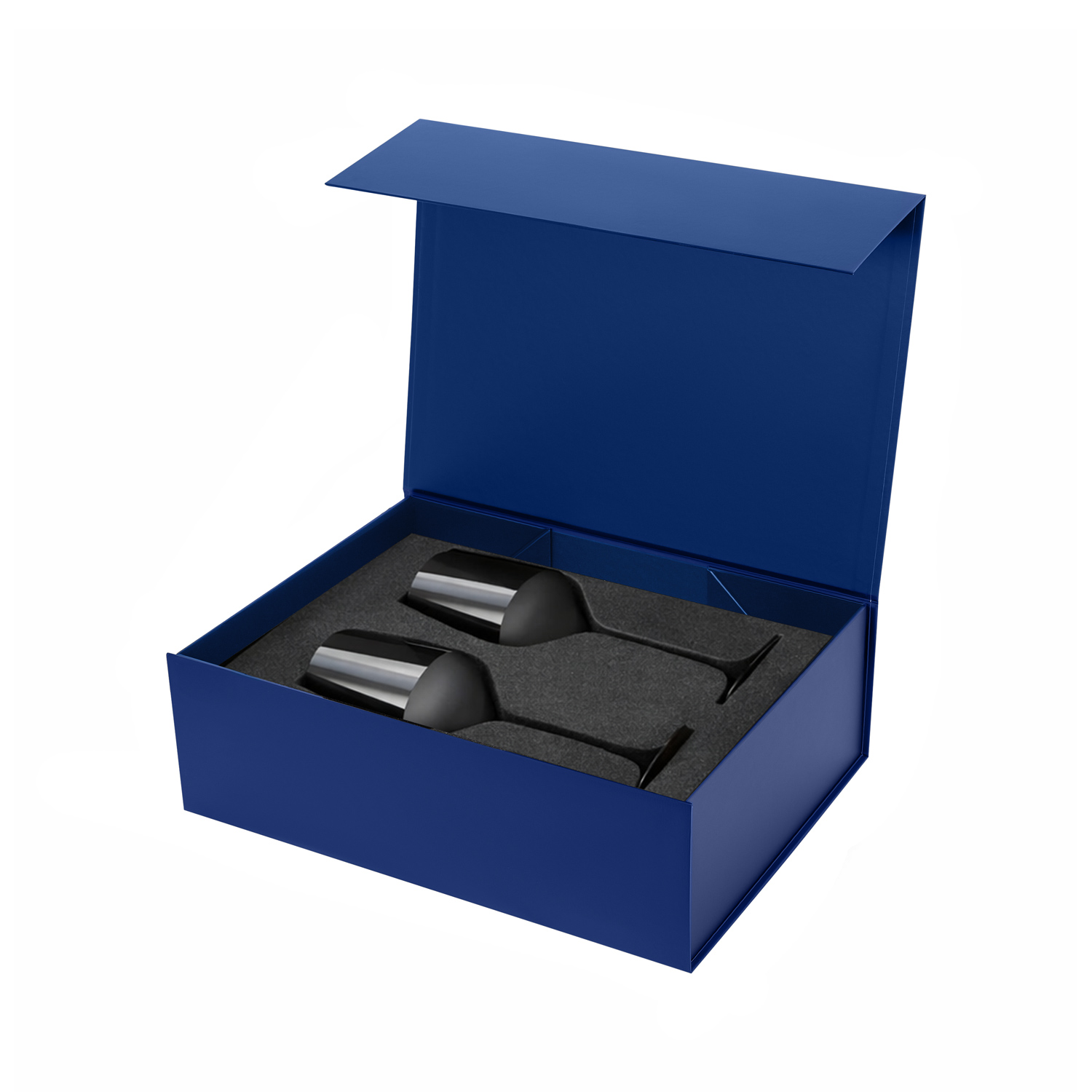 Подарочный набор 2 бокала для вина Блэк Эдишн (Black edition) в синей коробке-2