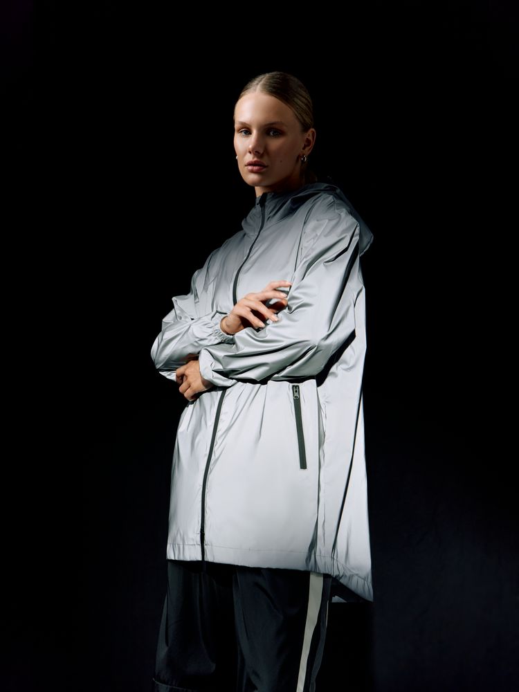 Парка Manifest из светоотражающей ткани, серая-10