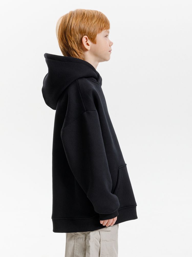 Худи детское оверсайз Junipero, черное-4