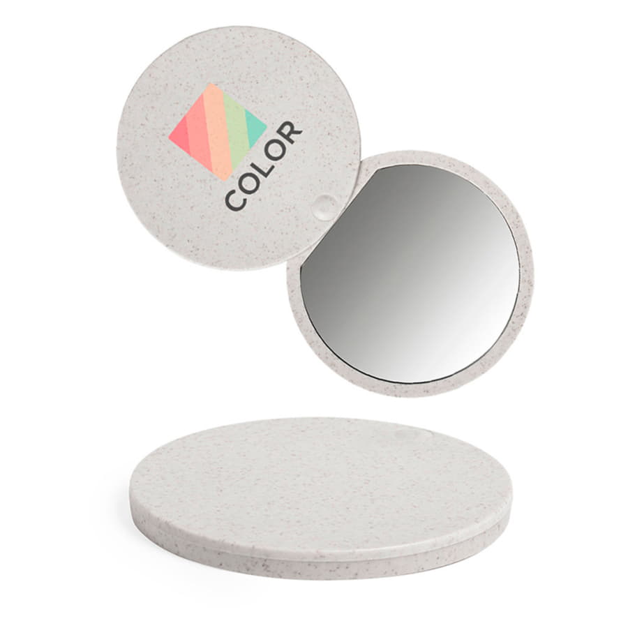 Складное зеркало GRADIOX, пластик с пшеничным волокном, белый, бежевый-5