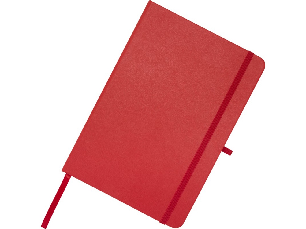 Teak блокнот А5 из переработан. материала в твердой обложке с линован. страницами - Красный-4