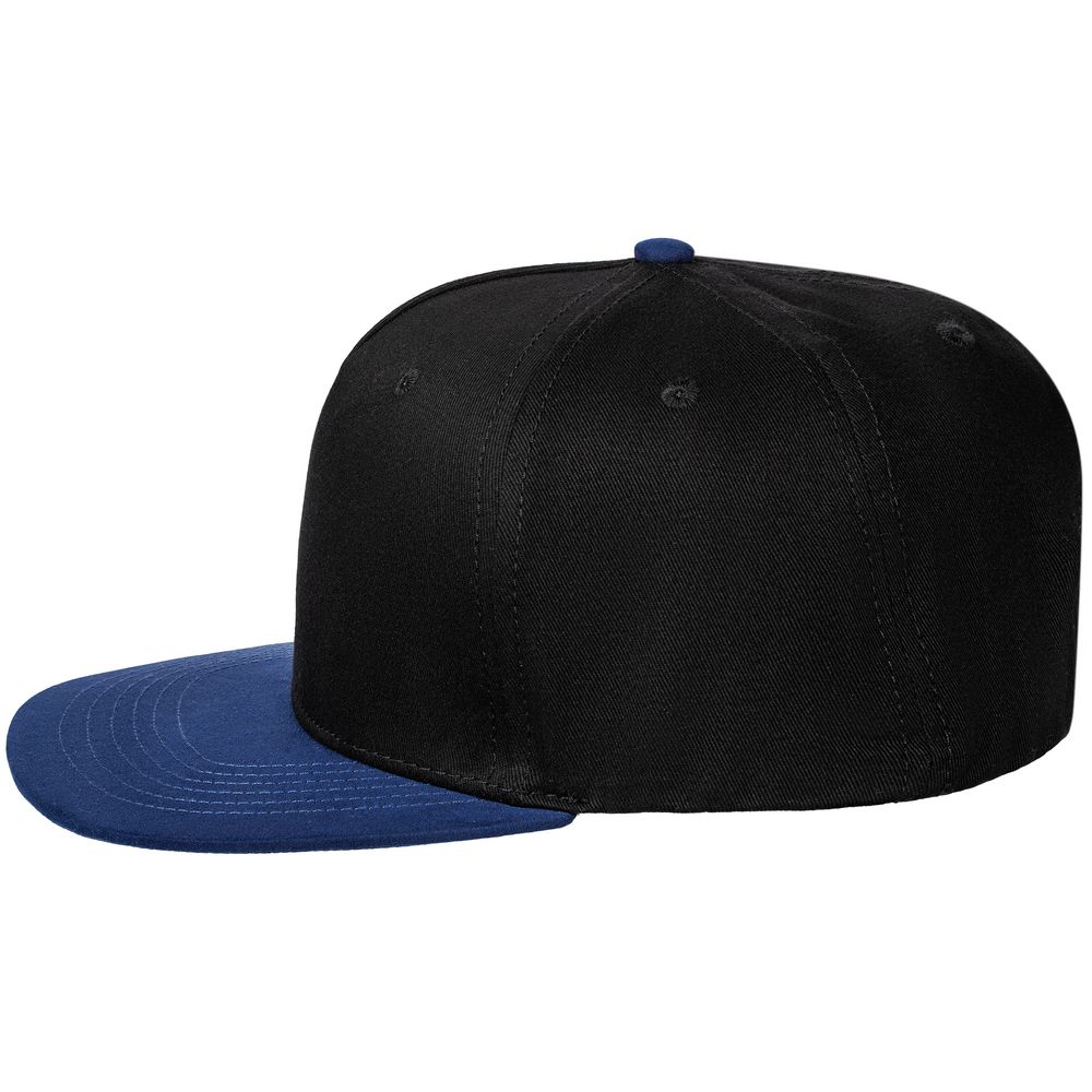 Бейсболка Foreside с прямым козырьком, черная с синим-1
