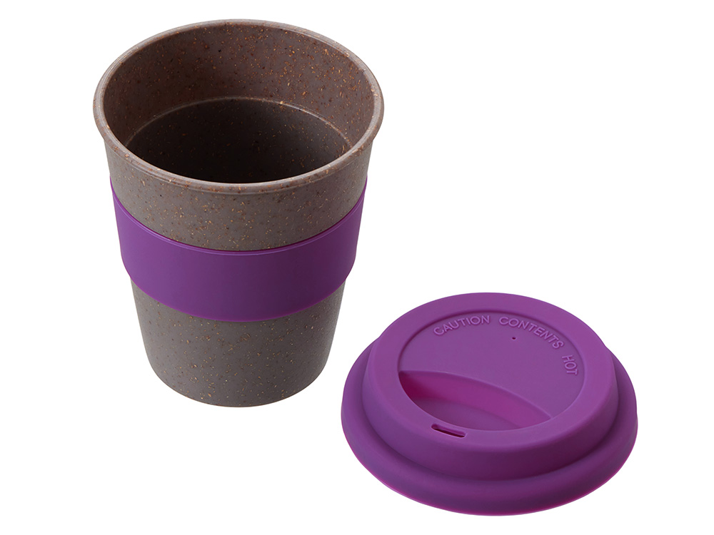 Стакан с силиконовой крышкой Cafe, фиолетовый-1