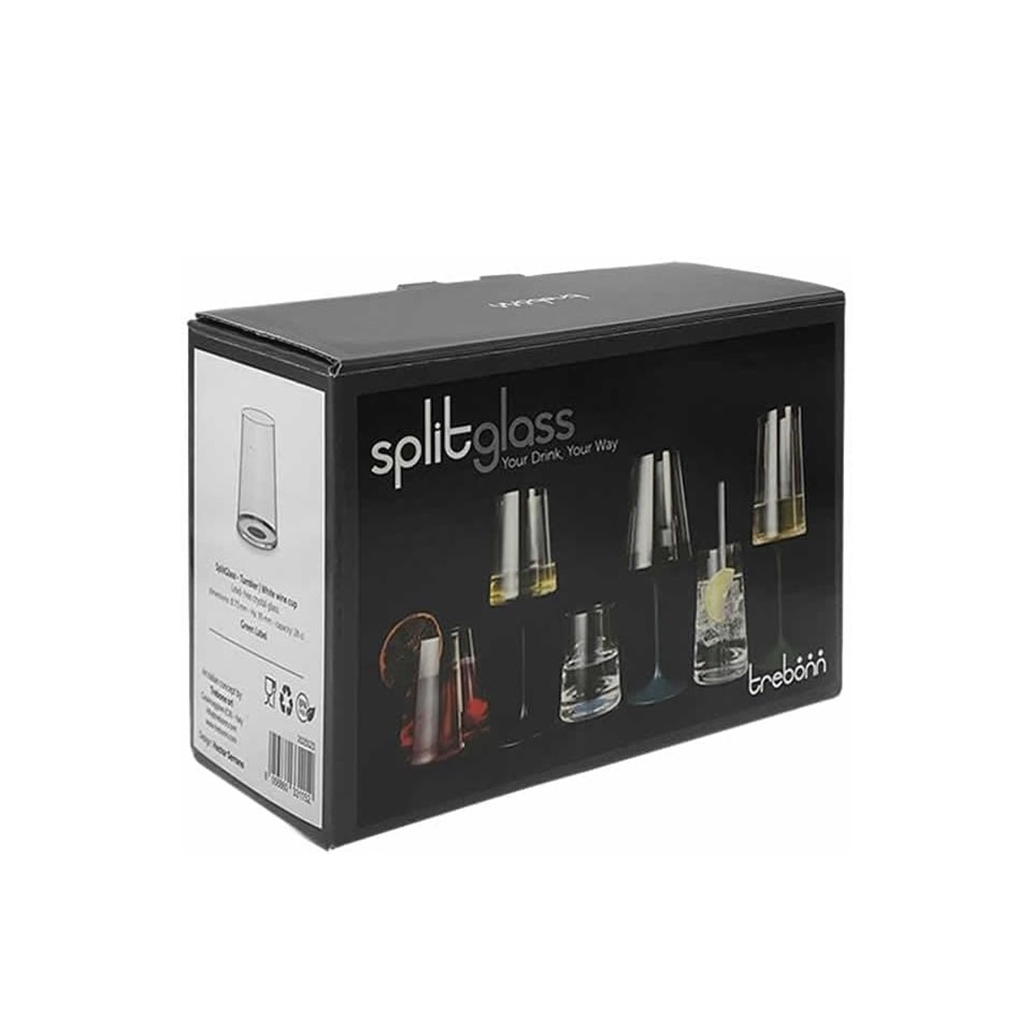 Хрустальный бокал для белого вина на магните Trebonn SplitGlass, 2 шт, 280 мл-1