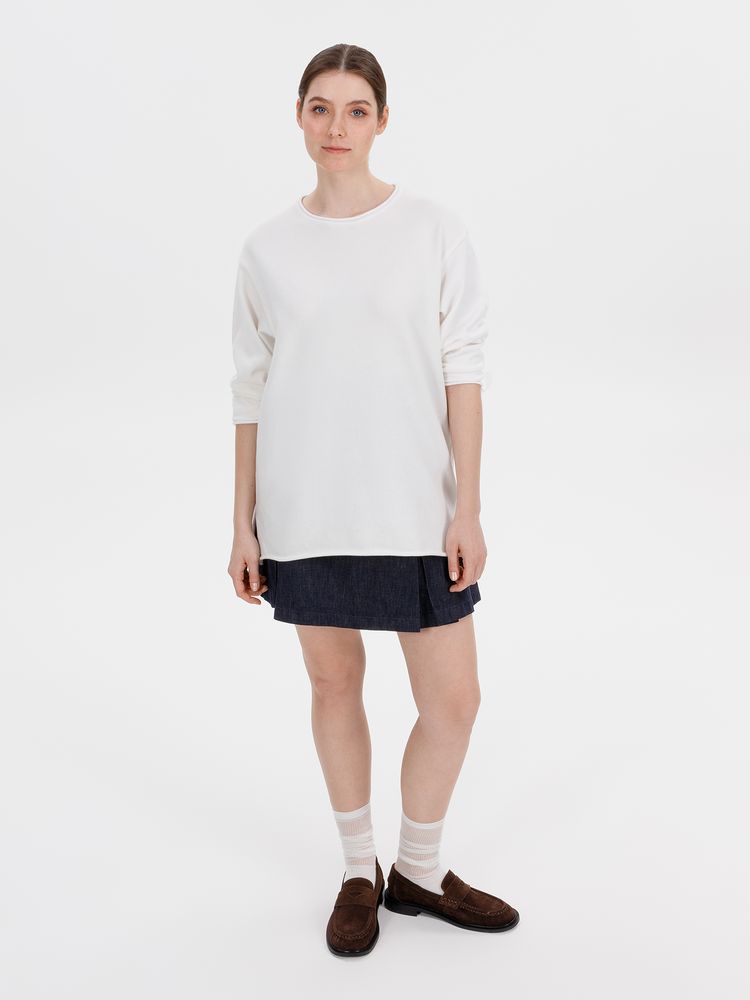 Лонгслив унисекс Siluetti Fuori, молочно-белый-2