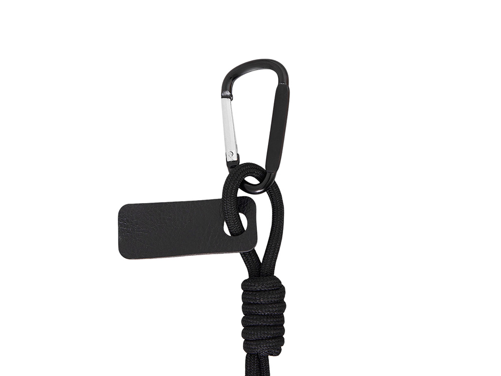 Брелок-веревочка на карабине Trinket, черный-2