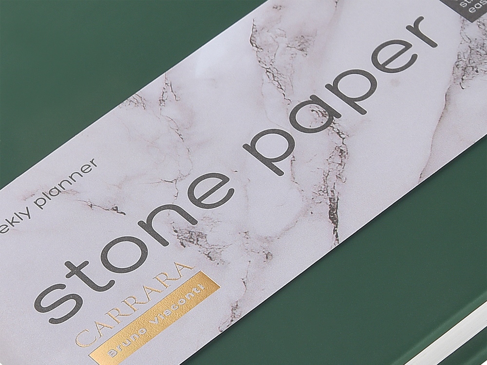 Еженедельник с каменной бумагой А5+ Carrara, зеленый-6