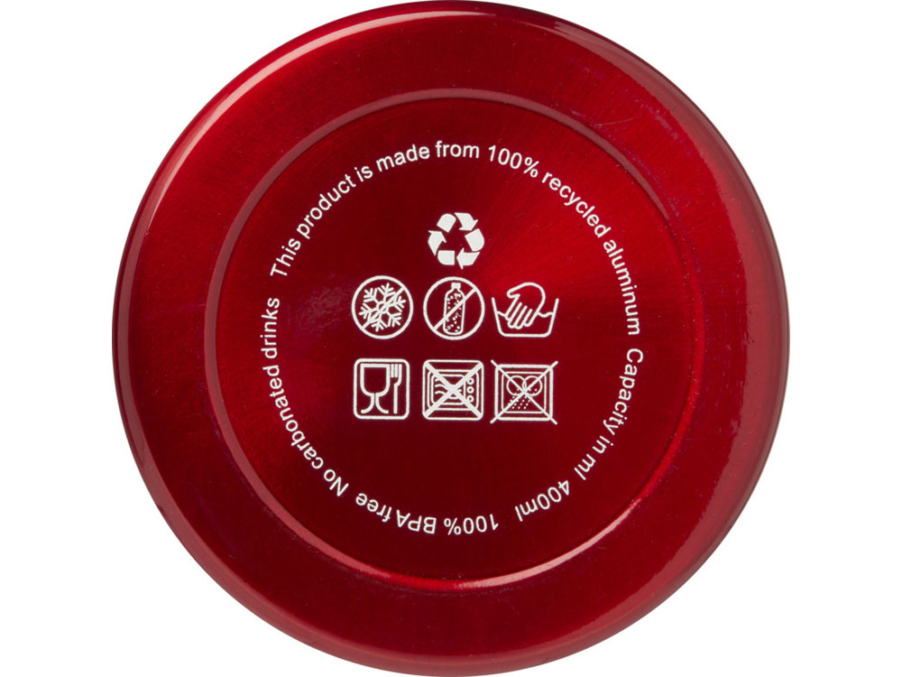 Бутылка для воды с карабином Oregon, объемом 400 мл, красный-2